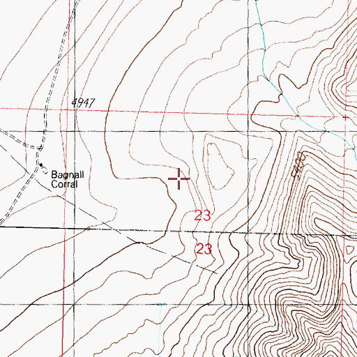 Topographic Map of Bagnall Corral, UT