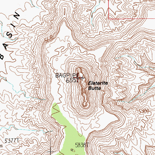 Topographic Map of Elaterite Butte, UT