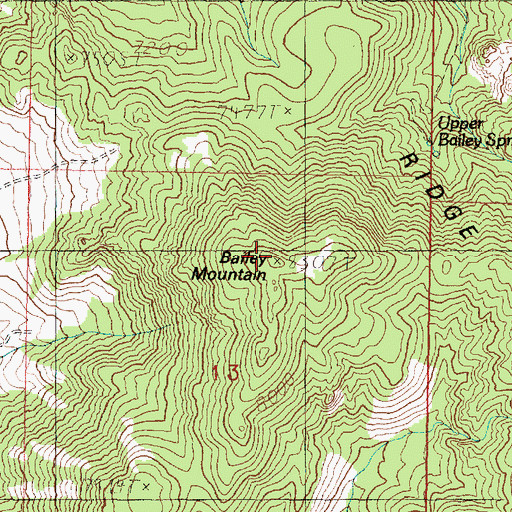 Topographic Map of Bailey Mountain, UT