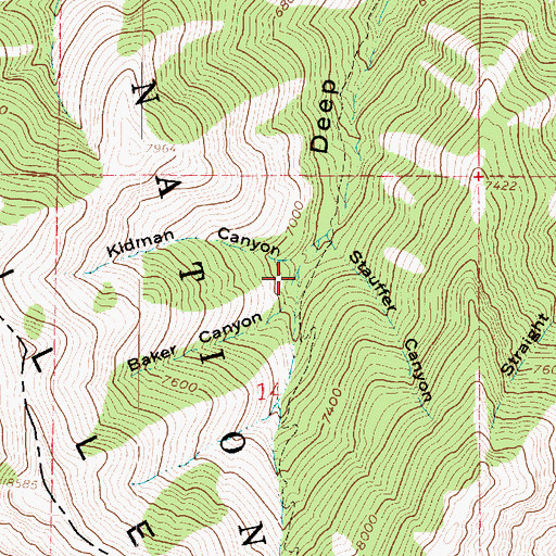 Topographic Map of Baker Canyon, UT