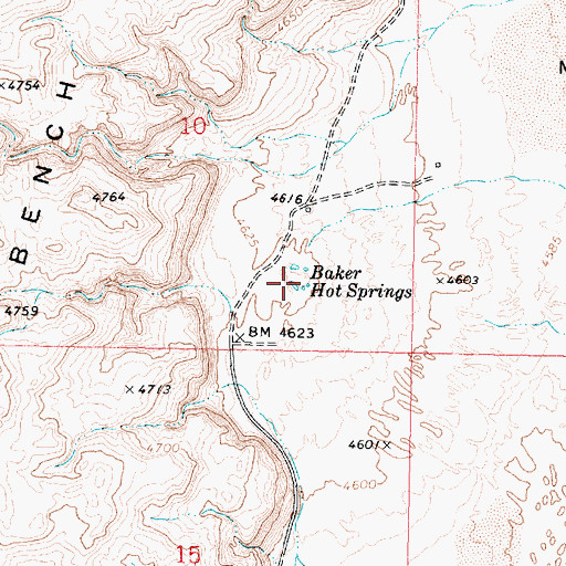 Topographic Map of Baker Hot Springs, UT