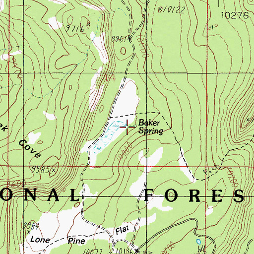 Topographic Map of Baker Spring, UT