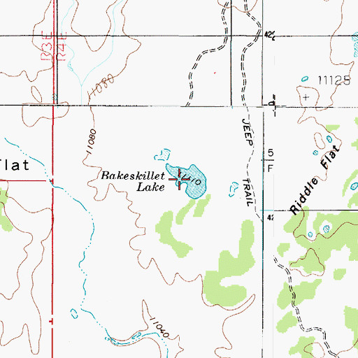 Topographic Map of Bakeskillet Lake, UT