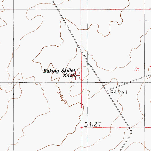 Topographic Map of Baking Skillet Knoll, UT