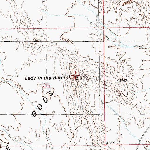 Topographic Map of Lady in the Bathtub, UT