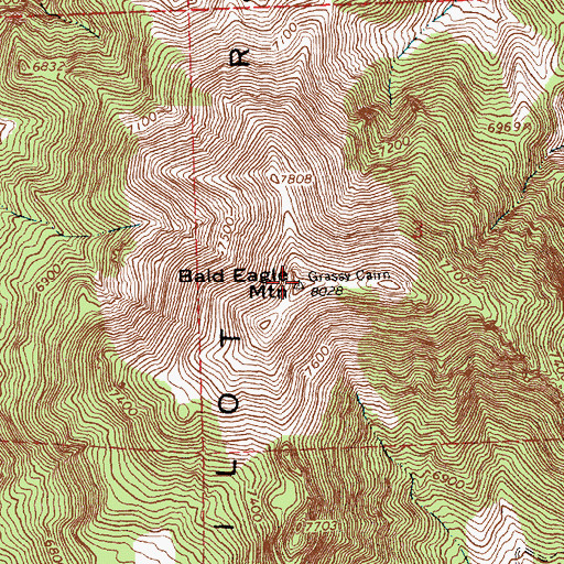 Topographic Map of Bald Eagle Mountain, UT
