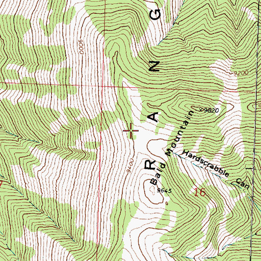 Topographic Map of Bald Mountain, UT