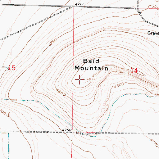 Topographic Map of Bald Mountain, UT