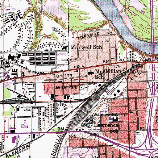 Topographic Map of Fifth Avenue Methodist Episcopal Church (historical), AL