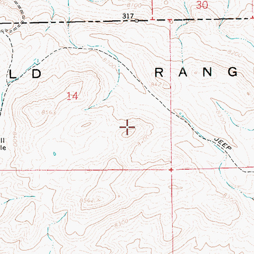Topographic Map of Bald Range, UT