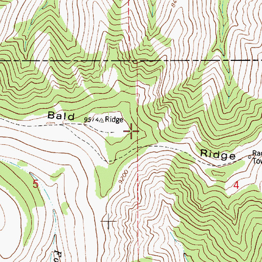 Topographic Map of Bald Ridge, UT