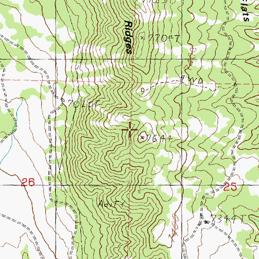 Topographic Map of Bald Ridges, UT