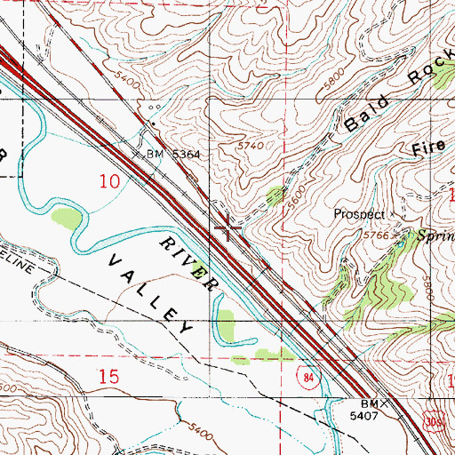 Topographic Map of Bald Rock Canyon, UT