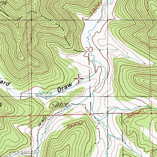 Topographic Map of Ballard Draw, UT