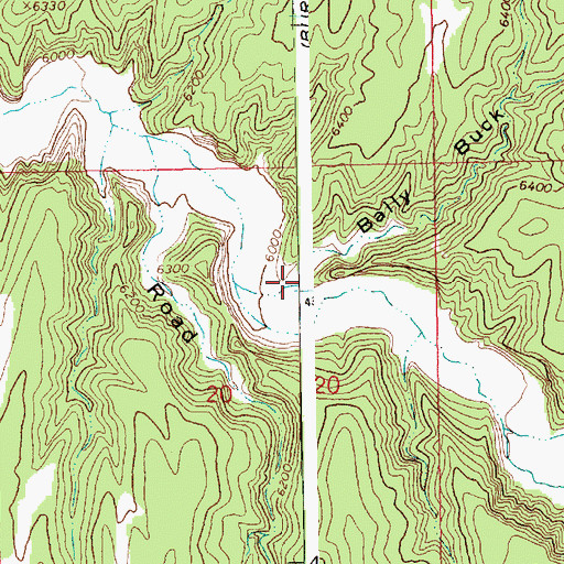 Topographic Map of Bally Buck Canyon, UT