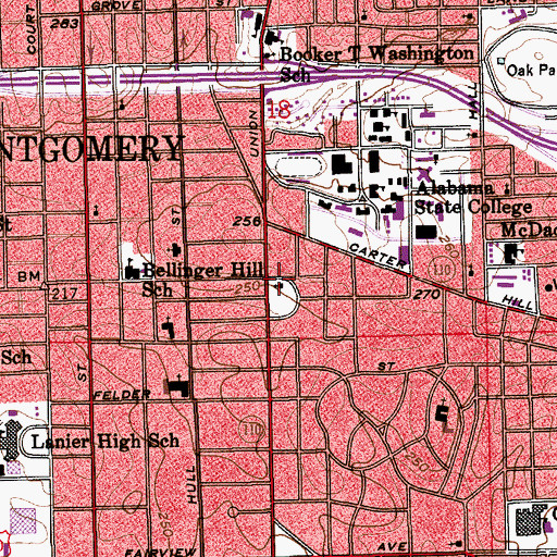Topographic Map of Finley Avenue Church of Christ, AL