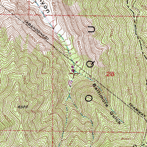 Topographic Map of Baltimore Gulch, UT