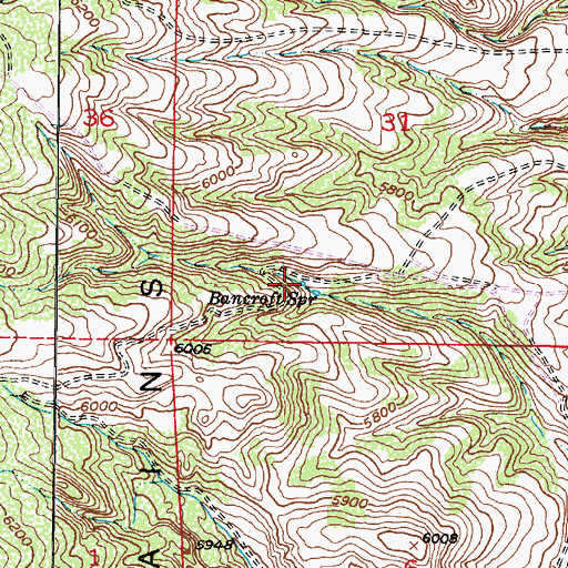 Topographic Map of Bancroft Spring, UT