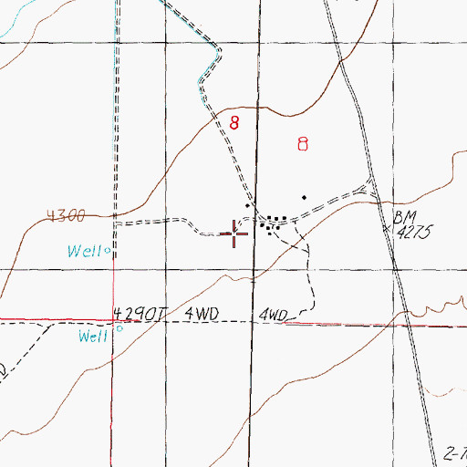 Topographic Map of Bar F Ranch, UT