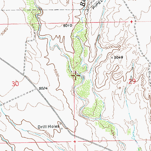 Topographic Map of Bar X Wash, UT