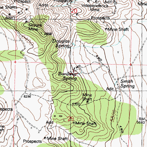 Topographic Map of Bardsley Spring, UT