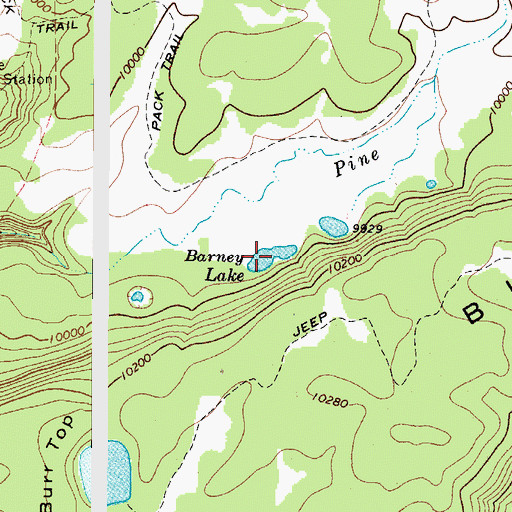 Topographic Map of Barney Lake, UT
