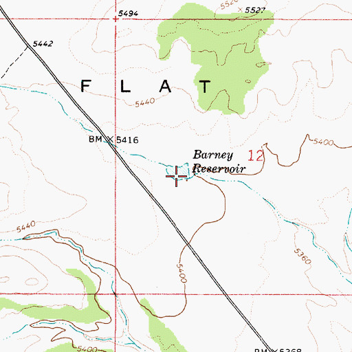 Topographic Map of Barney Reservoir, UT