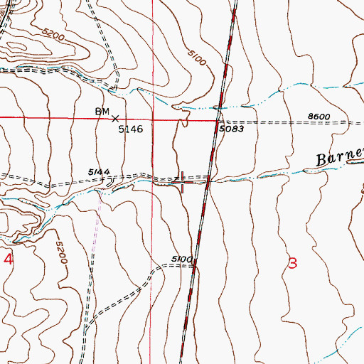 Topographic Map of Barneys Canyon, UT