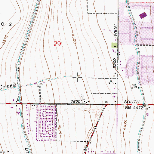 Topographic Map of Barneys Creek, UT