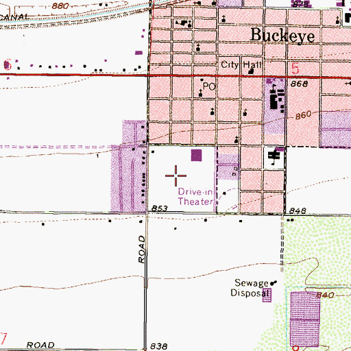 Topographic Map of Buckeye Sports Field, AZ