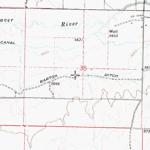 Topographic Map of Barton Ditch, UT