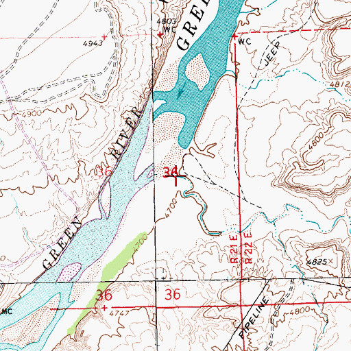 Topographic Map of Baser Wash, UT