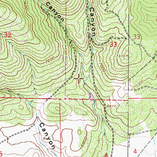 Topographic Map of Basin Canyon, UT