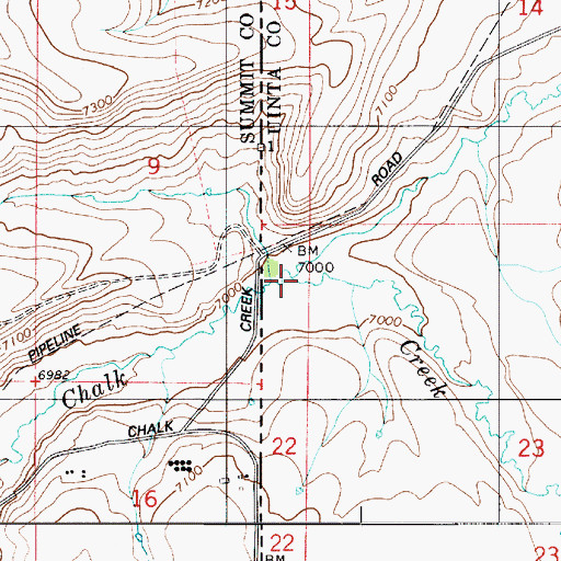 Topographic Map of Basin Creek, UT