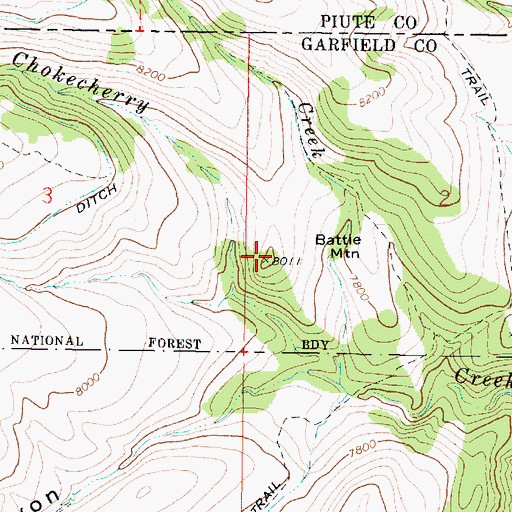 Topographic Map of Battle Mountain, UT