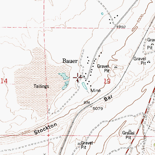 Topographic Map of Bauer, UT