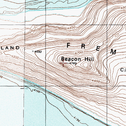 Topographic Map of Beacon Hill, UT