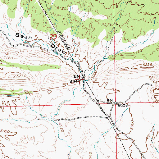 Topographic Map of Bean Draw, UT