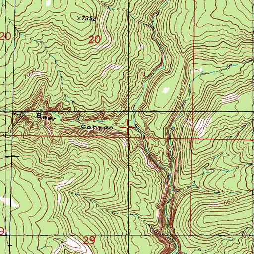 Topographic Map of Bear Canyon, UT