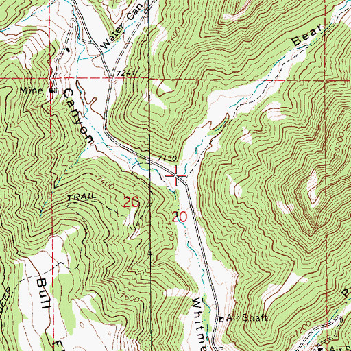 Topographic Map of Bear Canyon, UT