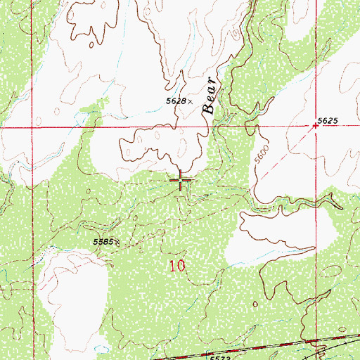 Topographic Map of Bear Creek, UT