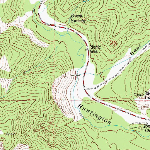Topographic Map of Bear Creek Canyon, UT