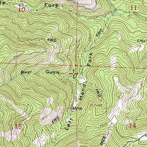 Topographic Map of Bear Gulch, UT