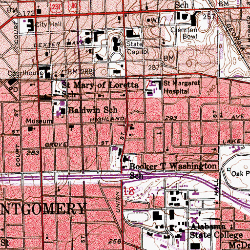 Topographic Map of First Congregational Church, AL