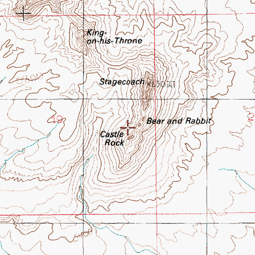 Topographic Map of Bear and Rabbit Summit, UT