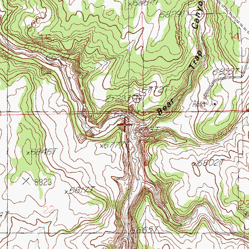 Topographic Map of Bear Trap Canyon, UT