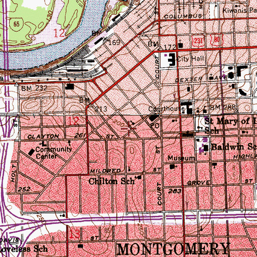 Topographic Map of First Cumberland Presbyterian Church (historical), AL