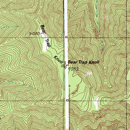 Topographic Map of Bear Trap Knoll, UT