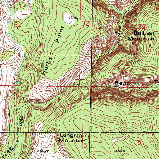 Topographic Map of Bear Trap Canyon, UT