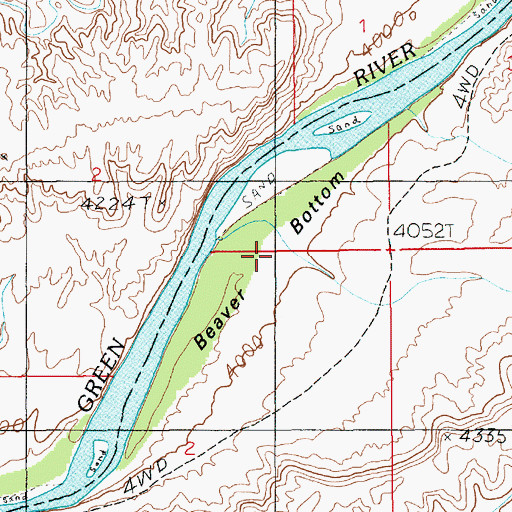 Topographic Map of Beaver Bottom, UT